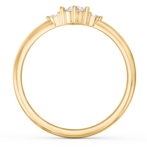 Oval Birthstone Ring with Accents – 18K Gold Plated Silver with Cubic Zirconia