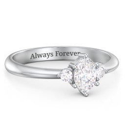 Oval Birthstone Ring with Accents in 925 Sterling Silver with Diamond