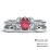 Oval Birthstone Ring With Petal Accents – Sterling Silver with Garnet and White Premium Zirconia