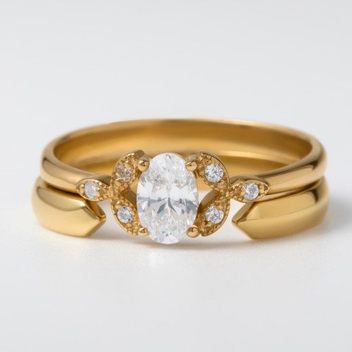 Oval Birthstone Ring With Petal Accents – Sterling Silver with Garnet and White Premium Zirconia