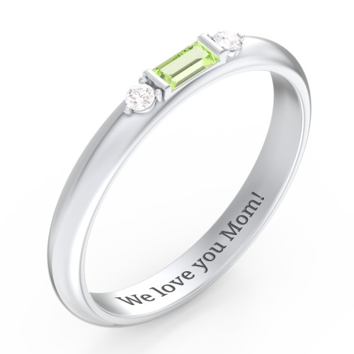 Stackable East-West Baguette Ring with Accents