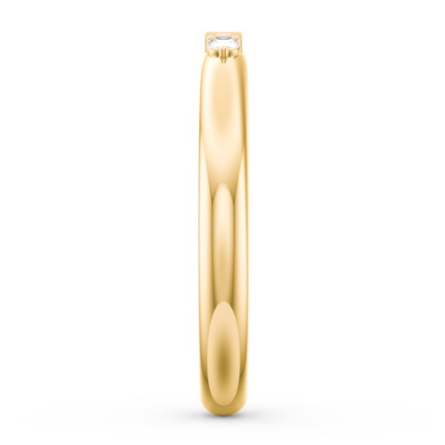 Stackable East-West Baguette Ring with Accents – 10K Yellow Gold with Ruby and White Premium Zirconia