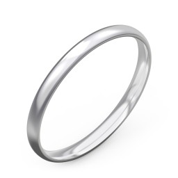 Half Round Comfort Fit Wedding Band - 2mm Width in 925 Sterling Silver