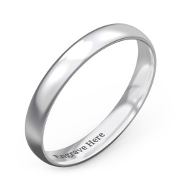 Half Round Comfort Fit Wedding Band - 3mm Width