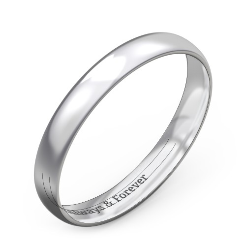 Half Round Comfort Fit Wedding Band - 3mm Width