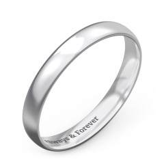 Half Round Comfort Fit Wedding Band - 3mm Width – Sterling Silver