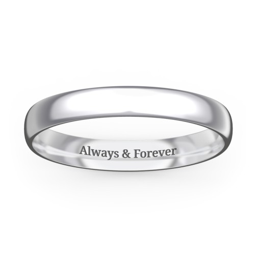 Half Round Comfort Fit Wedding Band - 3mm Width – Sterling Silver