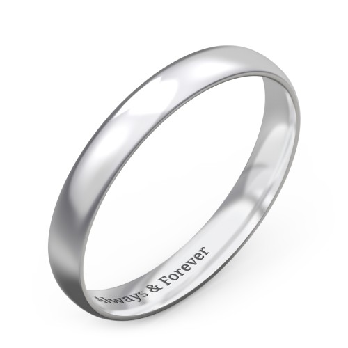 Half Round Comfort Fit Wedding Band - 3mm Width – Sterling Silver