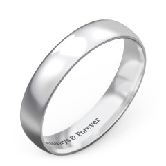 Half Round Comfort Fit Wedding Band - 4mm Width