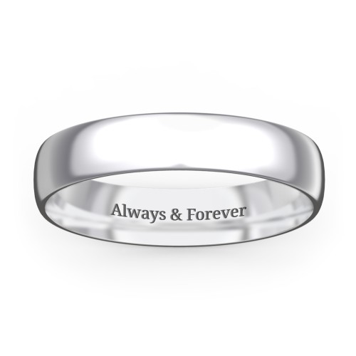 Half Round Comfort Fit Wedding Band - 4mm Width