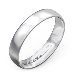Half Round Comfort Fit Wedding Band - 4mm Width in 925 Sterling Silver