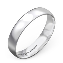 Half Round Comfort Fit Wedding Band - 4mm Width in 925 Sterling Silver