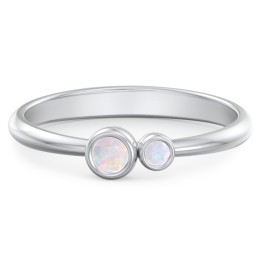 Generations 2-Stone Bezel Set Mother's Ring