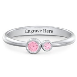 Generations 2-Stone Bezel Set Mother's Ring