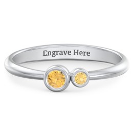 Generations 2-Stone Bezel Set Mother's Ring