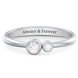 Generations 2-Stone Bezel Set Mother's Ring