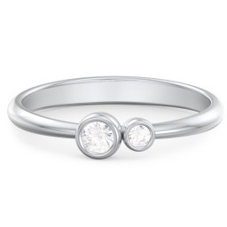 Generations 2-Stone Bezel Set Mother's Ring