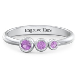Generations 3-Stone Bezel Set Mother's Ring