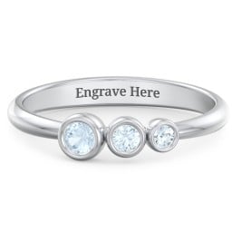 Generations 3-Stone Bezel Set Mother's Ring