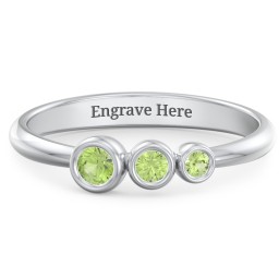 Generations 3-Stone Bezel Set Mother's Ring