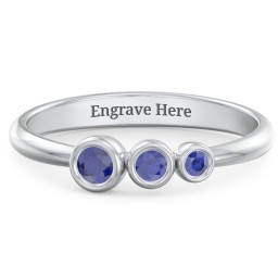 Generations 3-Stone Bezel Set Mother's Ring