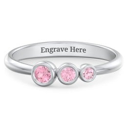 Generations 3-Stone Bezel Set Mother's Ring