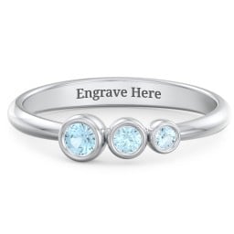 Generations 3-Stone Bezel Set Mother's Ring