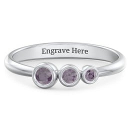 Generations 3-Stone Bezel Set Mother's Ring