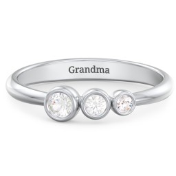 Generations 3-Stone Bezel Set Mother's Ring