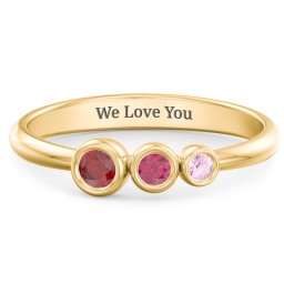 Generations 3-Stone Bezel Set Mother's Ring