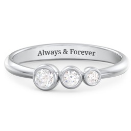 Generations 3-Stone Bezel Set Mother's Ring