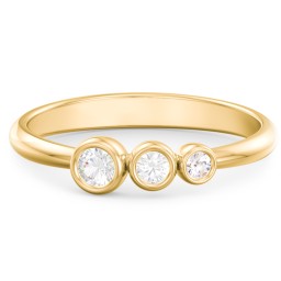 Generations 3-Stone Bezel Set Mother's Ring