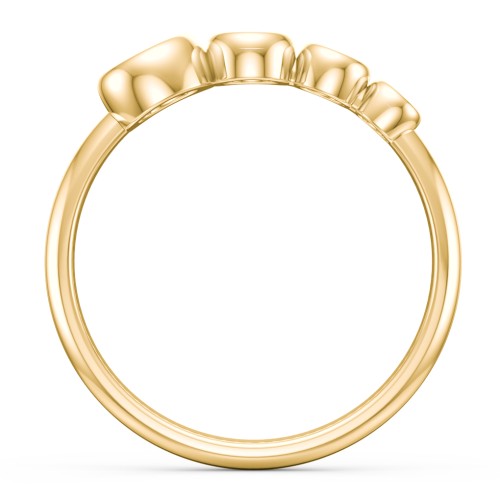 Generations 4-Stone Bezel Set Mother's Ring – 18K Gold Plated Silver with Blue Sapphire, Blue Topaz, and Cubic Zirconia