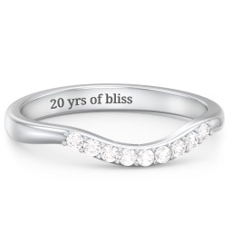 Curved Wedding Band With Accents