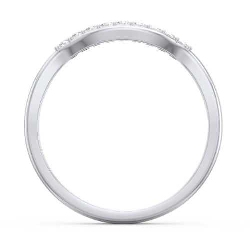 Curved Wedding Band With Accents