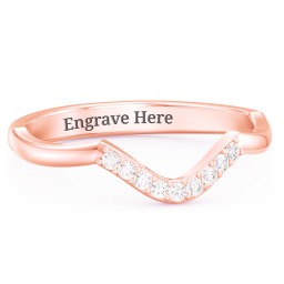 Deep-Curve Wedding Band With Accents