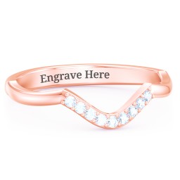 Deep-Curve Wedding Band With Accents