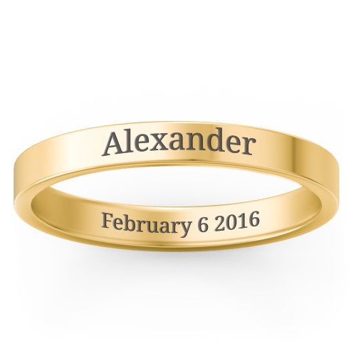Engravable Stacking Ring – 10K Yellow Gold