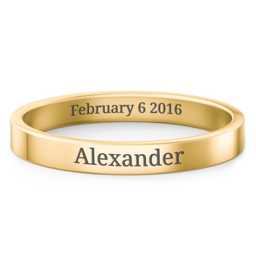 Engravable Stacking Ring – 10K Yellow Gold