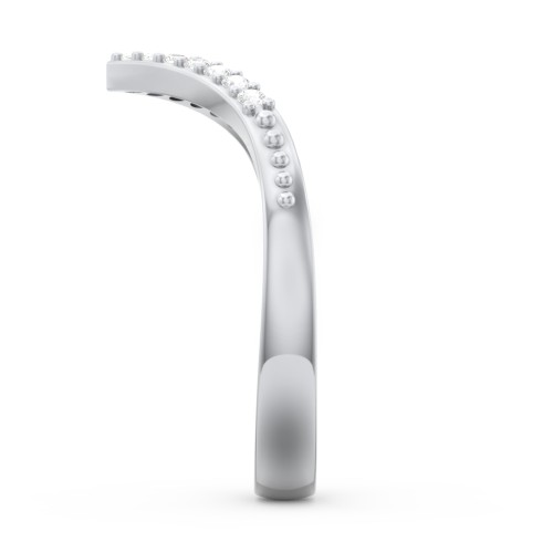 Deep-V Wedding Band With Milgrain And Accents