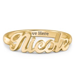 Personalized Name Ring in 10K Solid Yellow Gold