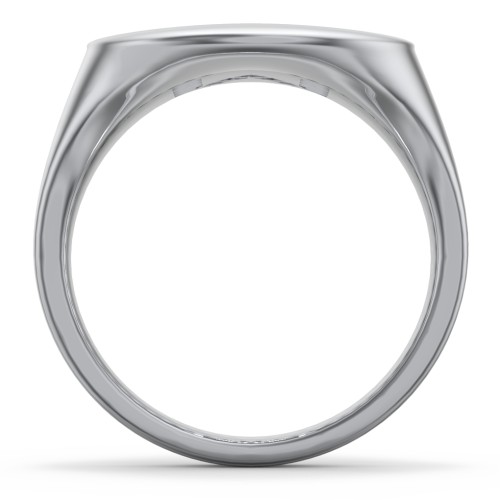 Pavé Initial Signet Ring - M – Sterling Silver with White Premium Zirconia