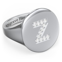 Pavé Initial Signet Ring - Z