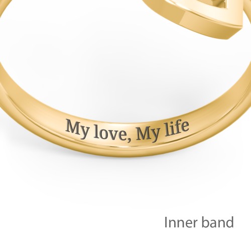 Double Initial Open Cuff Ring