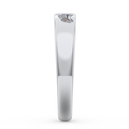 Baby Footprint Cutout Band with 2 Birthstones – Sterling Silver with Smokey Quartz