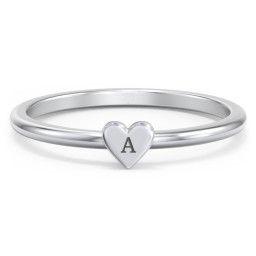 Engravable Dainty Heart Ring in 925 Sterling Silver