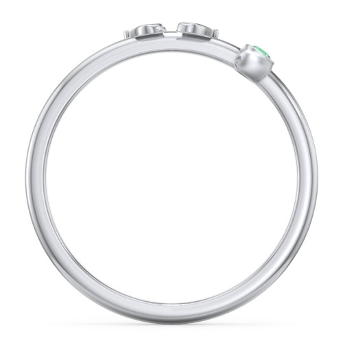 Dainty Baby Feet Ring with Birthstone