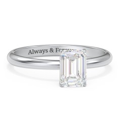 1 ct. (7x5mm) Emerald-Cut Solitaire Moissanite Engagement Ring – 10K White Gold with Moissanite