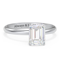 2 ct. (8x6mm) Emerald-Cut Solitaire Moissanite Engagement Ring – 10K White Gold with Moissanite
