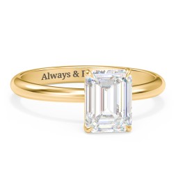 2 ct. (8x6mm) Emerald-Cut Solitaire Moissanite Engagement Ring in 10K Solid Yellow Gold